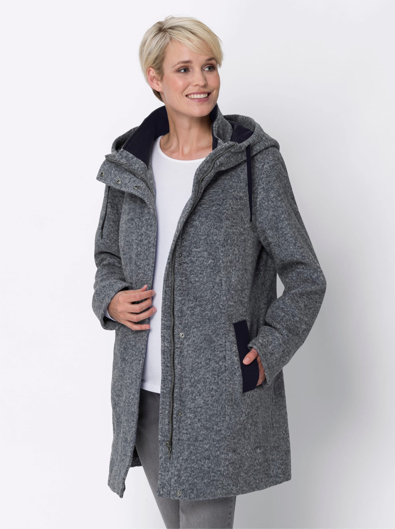 Classic Basics Langjacke mit Kapuze