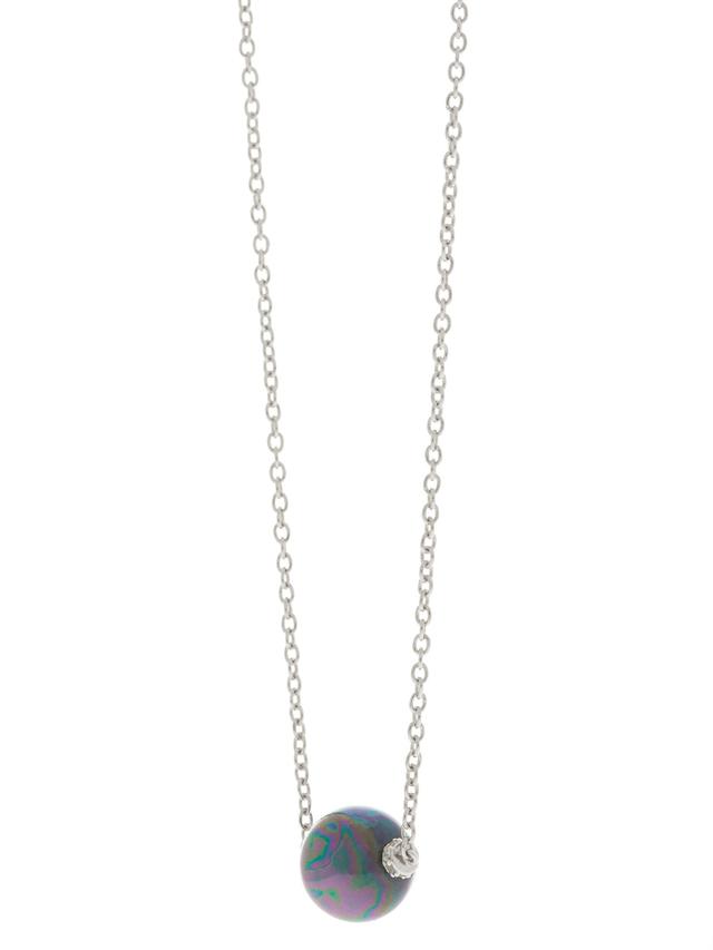 Anhänger & Kette, Muschelkernperle & Zirkon, 46 + 3 cm