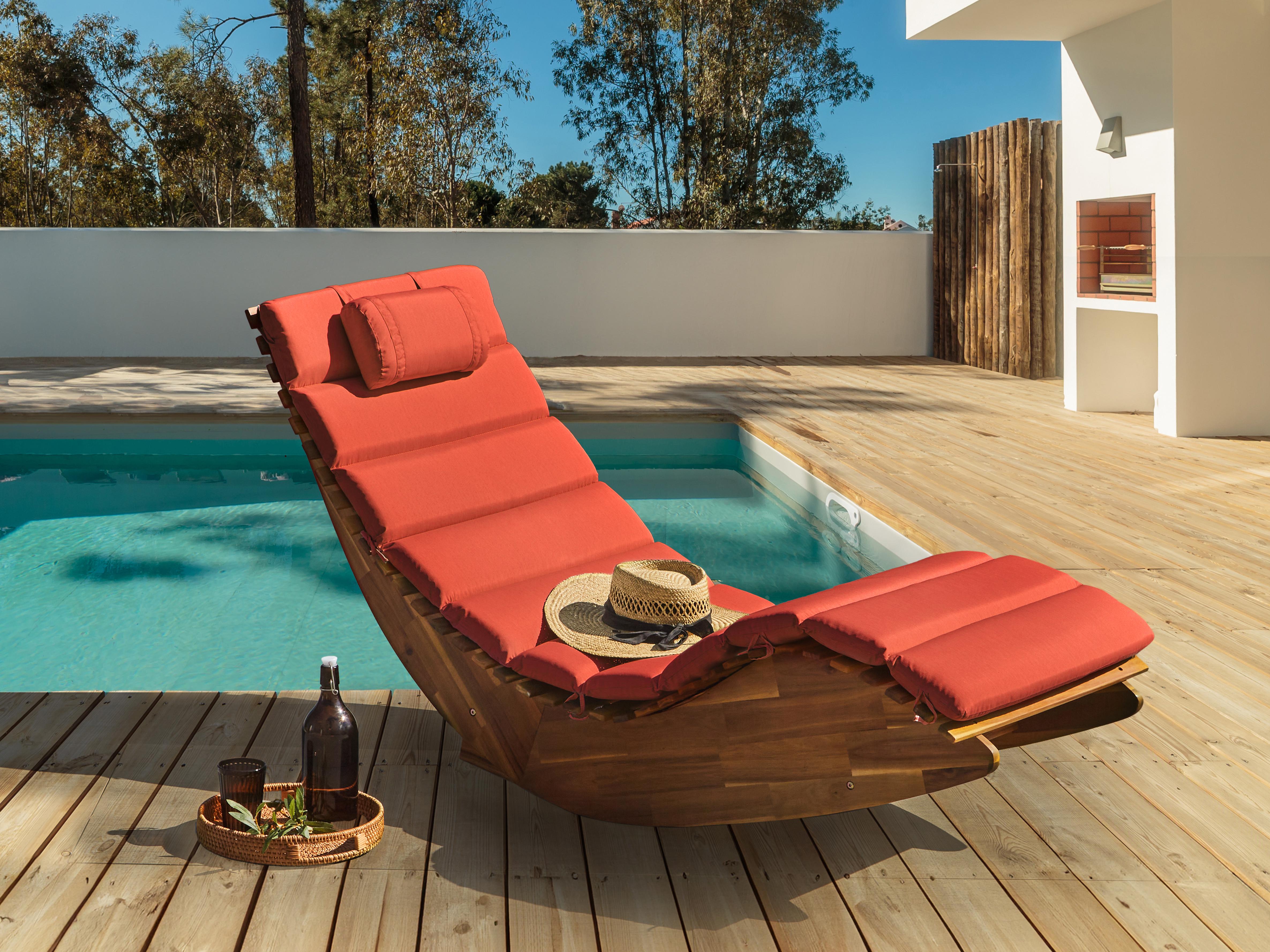 Kussen voor ligstoel BRESCIA PREMIUM 180 x 60 cm Rood