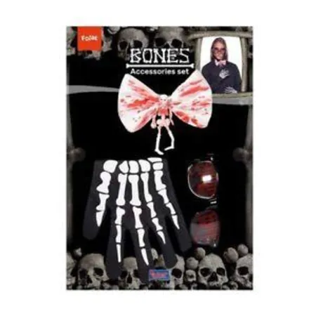 Folat Blutiges Halloween Kostüm Set 4-teilig mit Fliege Brille Handschuhen