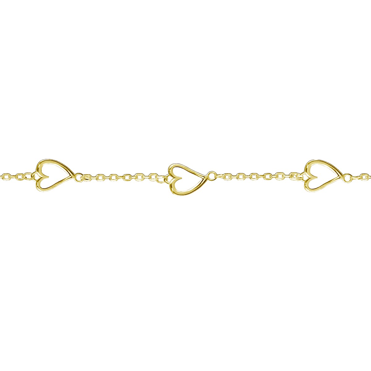 Bracelet en acier doré jaune coeurs