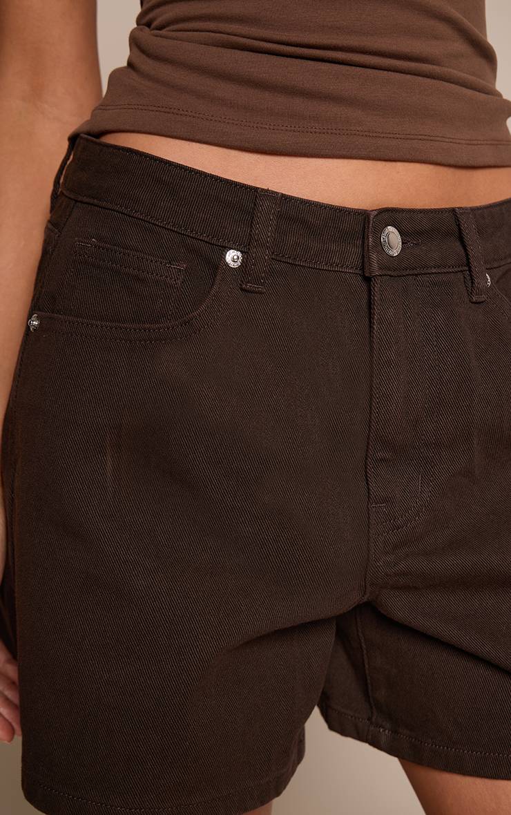 Chocolat Short Bermuda En Denim Taille Mi-haute