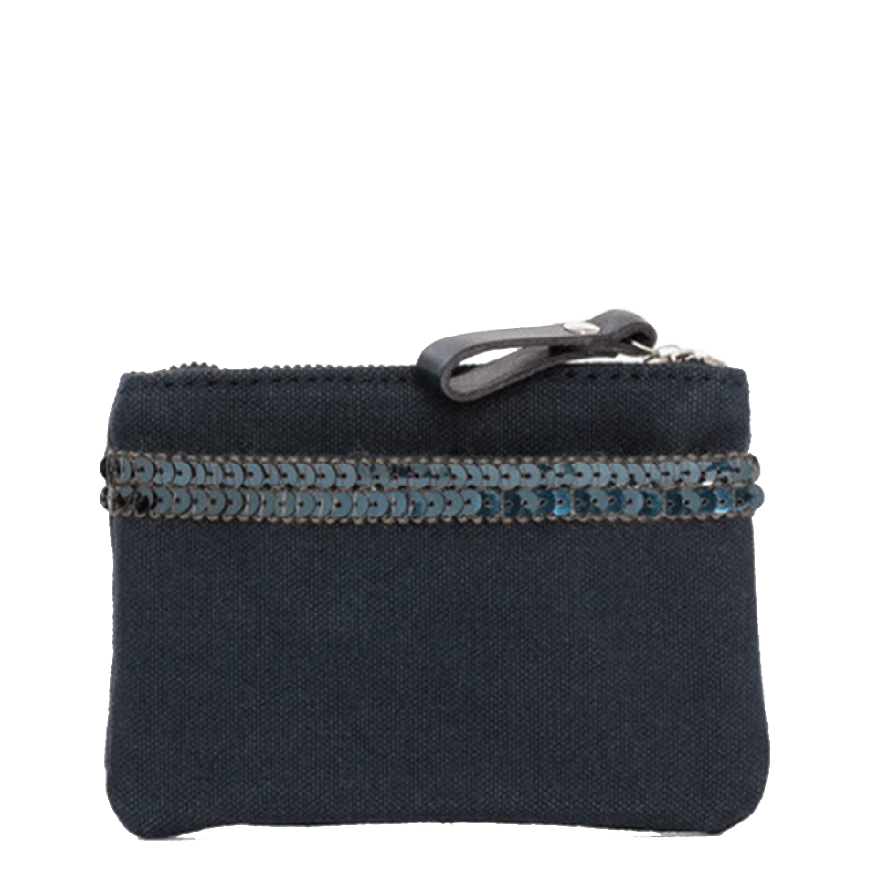 Porte-monnaie à sequins en coton | Bleu