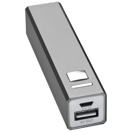 Macma Powerbank aus Aluminium 2.200 mAh, silber-grau