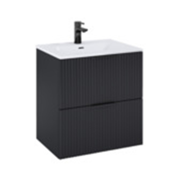 Atlantic wastafelonderkast Raff zwart ribbelfront 60 x 45,2 x 63,5 cm