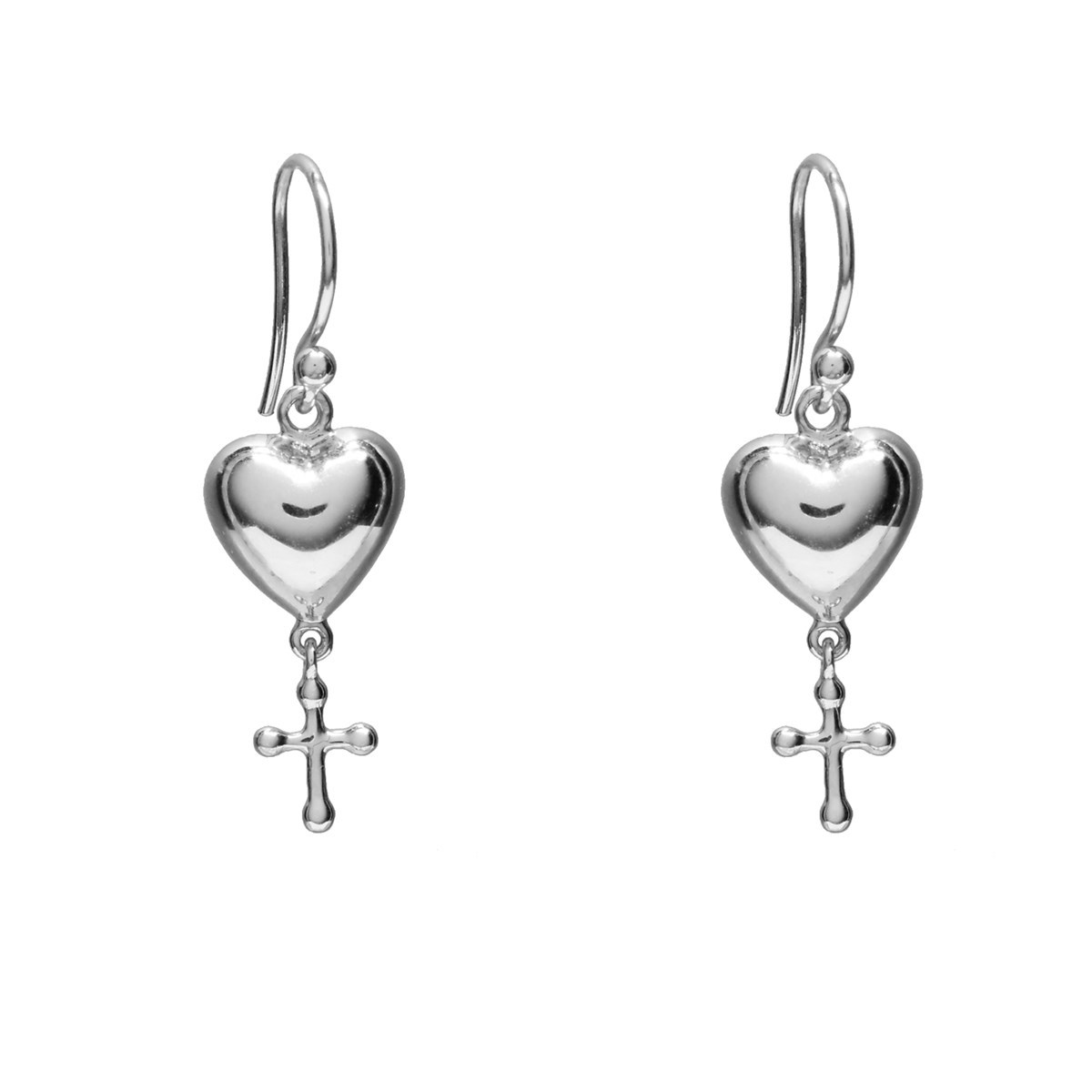 Pendants argent coeur et croix