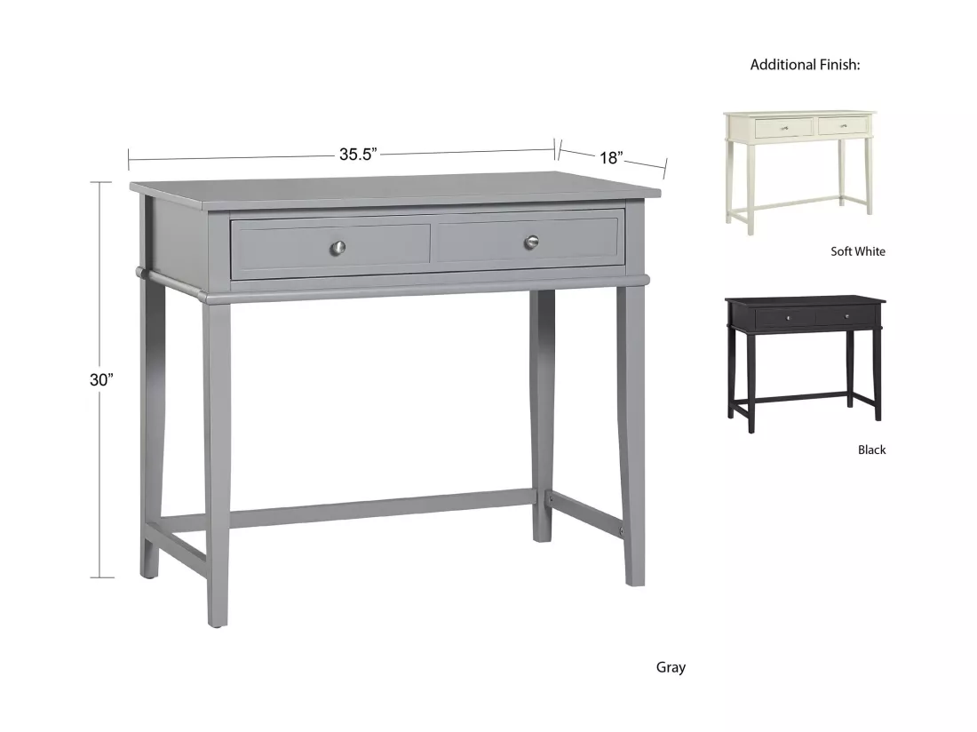 Franklin | Bureau avec 1 tiroir en mélaminé gris