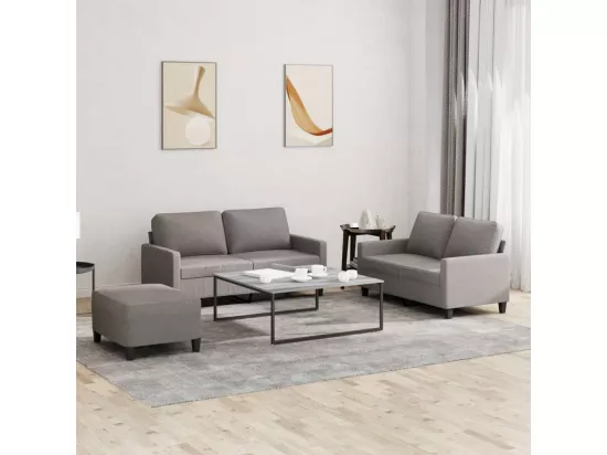 Ensemble de canapés 3 pièces avec coussins Taupe Tissu