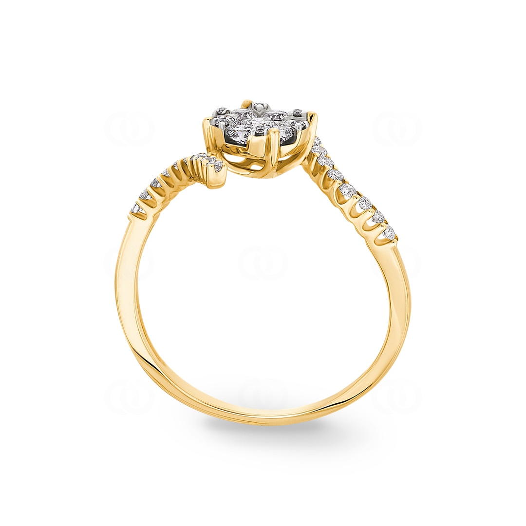 0.50 Karat Diamanten Verlobungsring 750/18 K Gelbgold