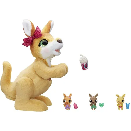 Hasbro FurReal Friends Mama Josie Känguru 70+ Geräusche und Reaktionen