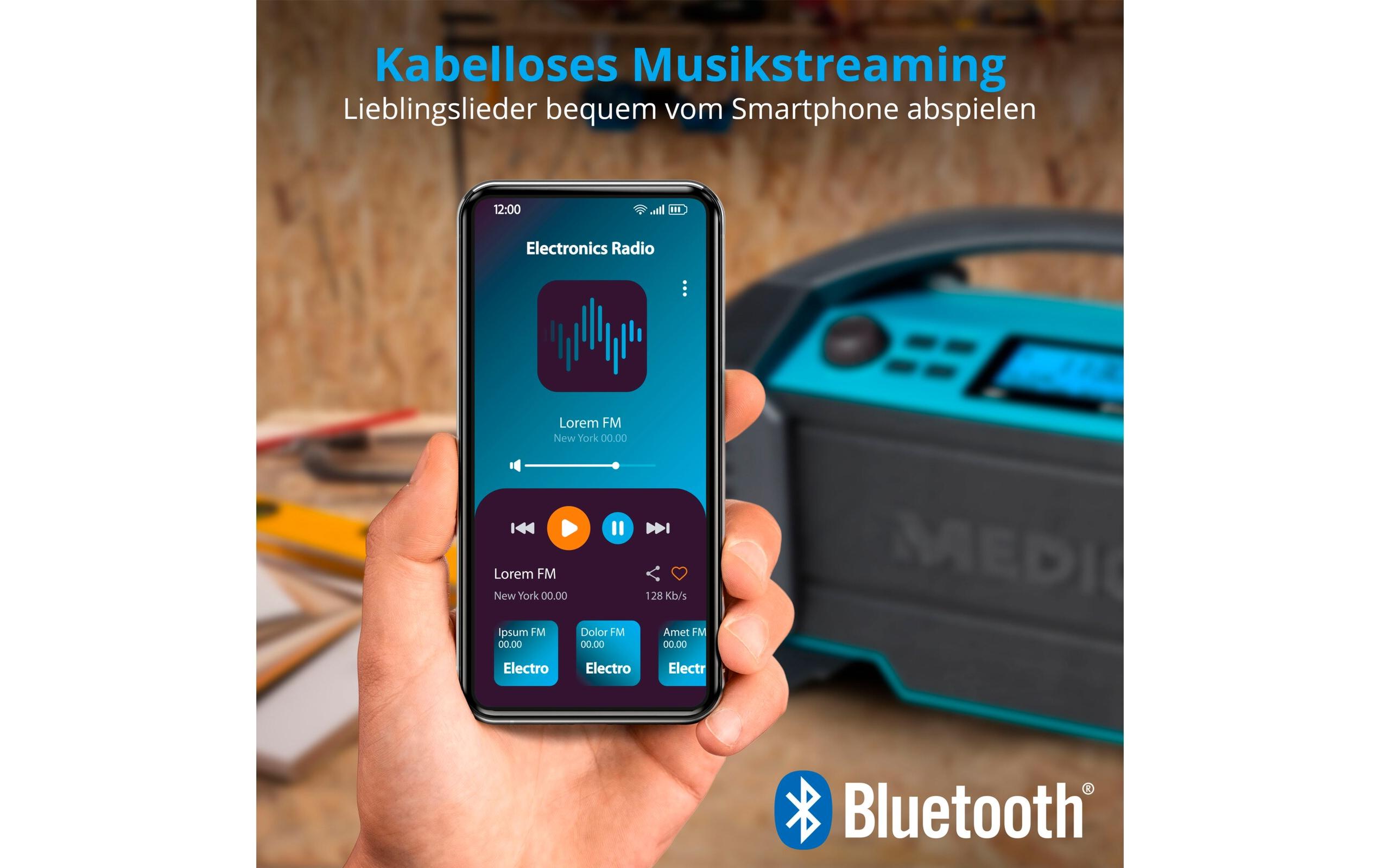 Baustellenradio LIFE E66050 BlauDAB+ Baustellenradio mit Bluetooth