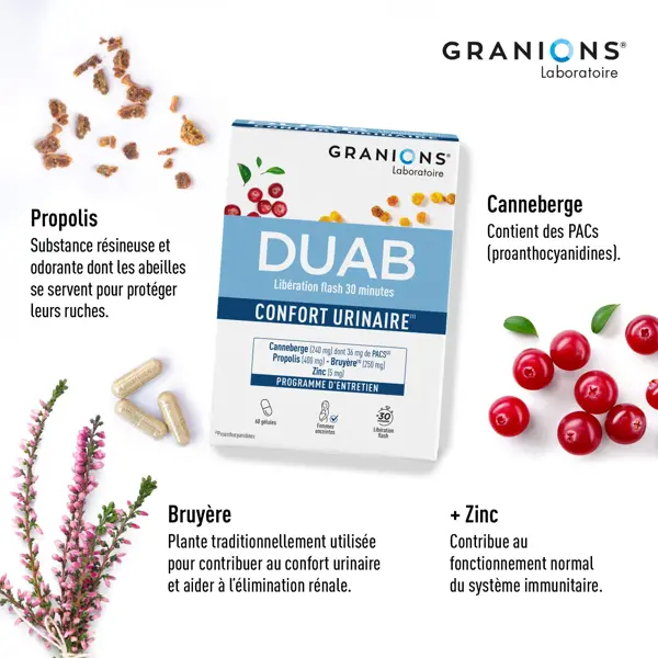 Granions Duab Própolis Cranberry Zinco 60 cápsulas