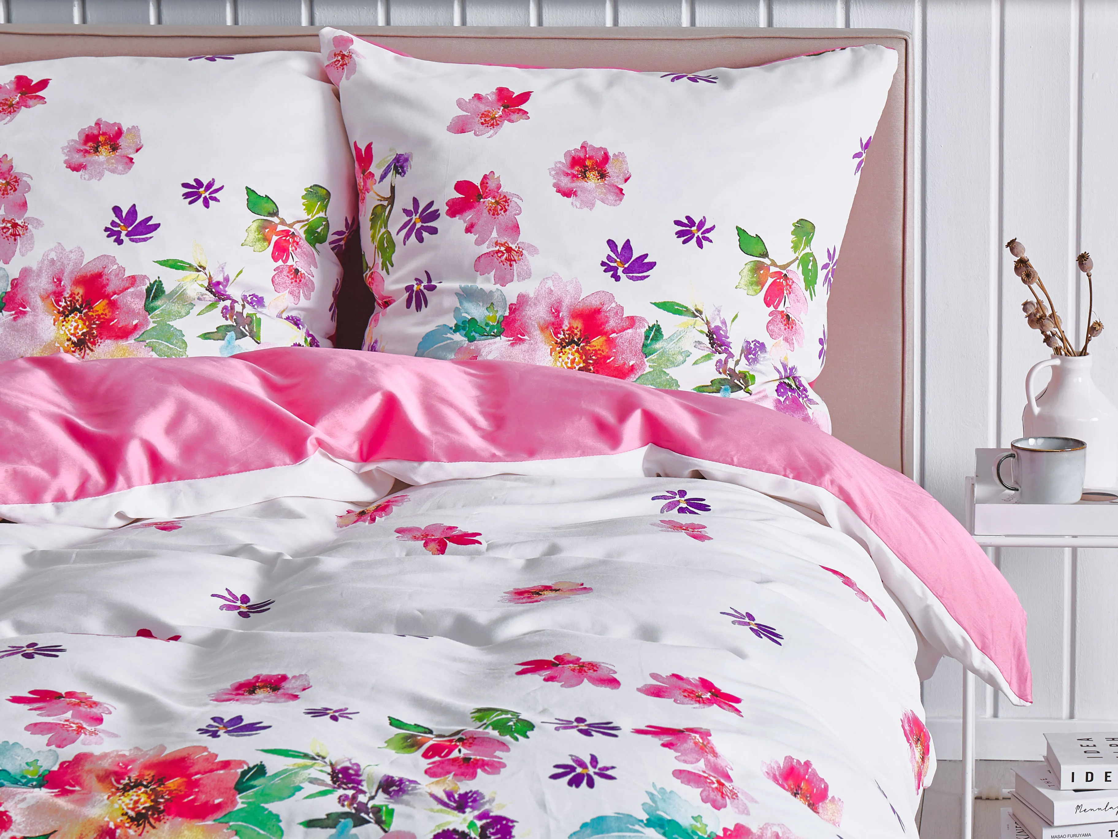 Dekbedovertrekset LARYNHILL Katoen-satijn 155 x 220 cm Roze