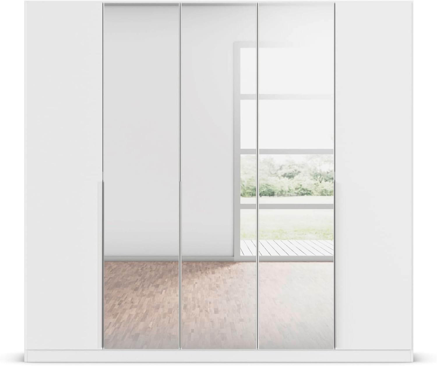 Rauch Möbel Alabama, Kleiderschrank für Schlafzimmer, Kinderzimmer, Wohnzimmer, Garderobe, Flur, 5-türig, mit Zubehör Premium, Farbe Weiß, Breite 226 cm