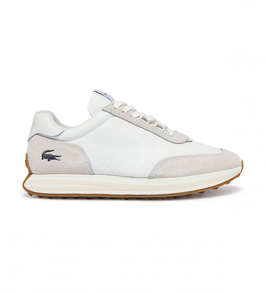 Tênis Lacoste L-Spin em couro branco.