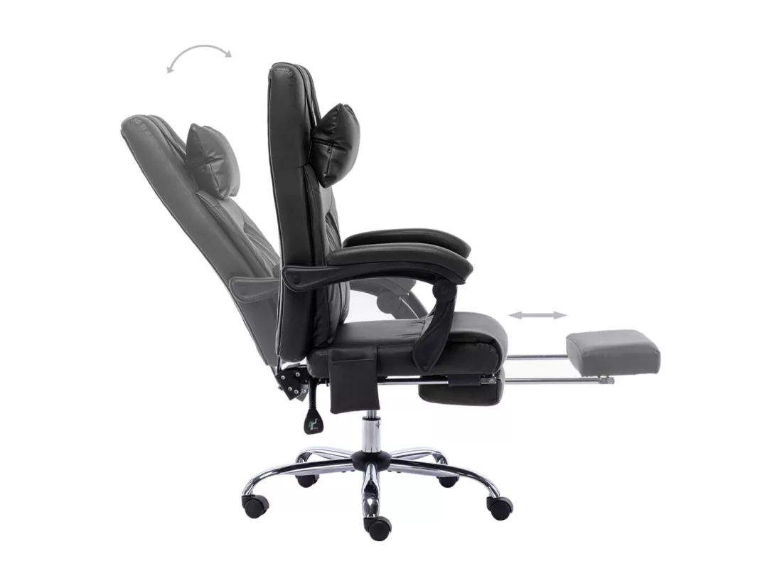 Prolenta Premium - Chaise de bureau de massage Noir Similicuir