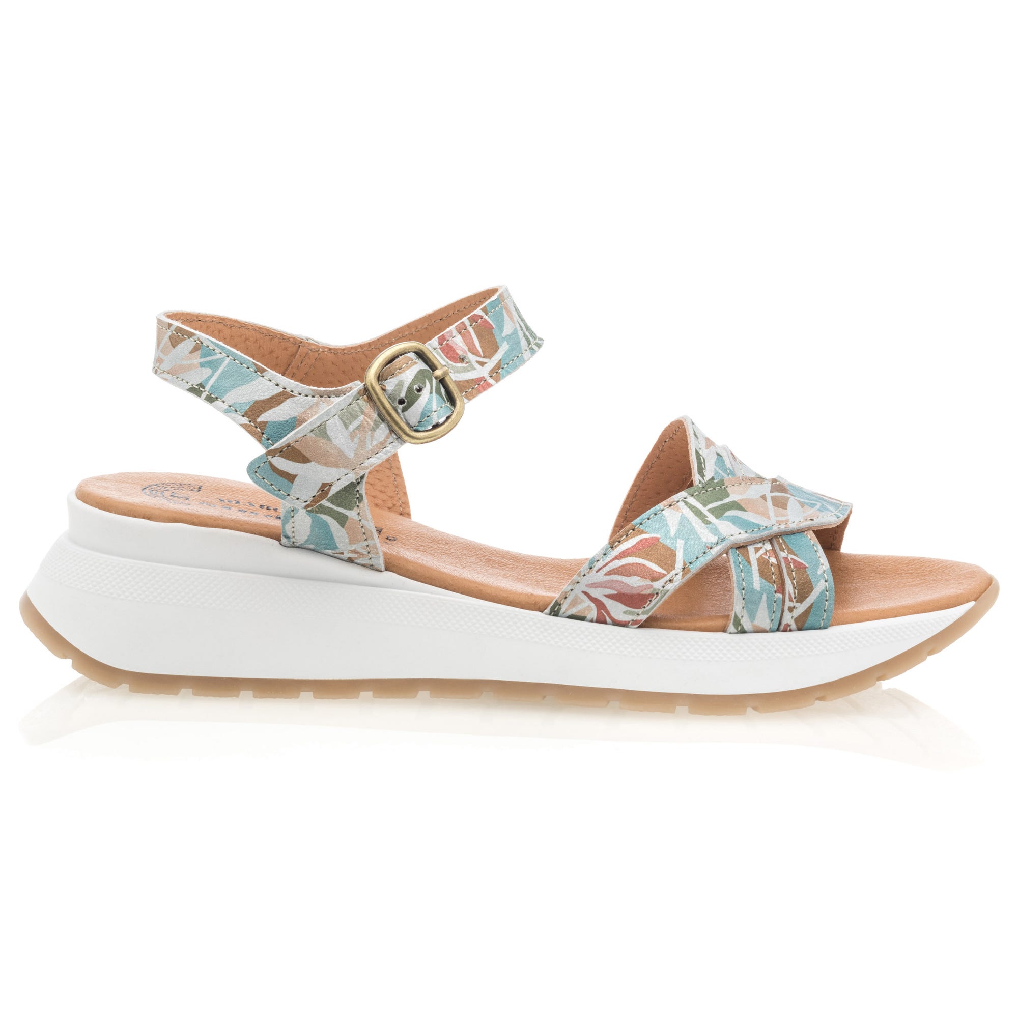 Sandales Femme en cuir multicolore