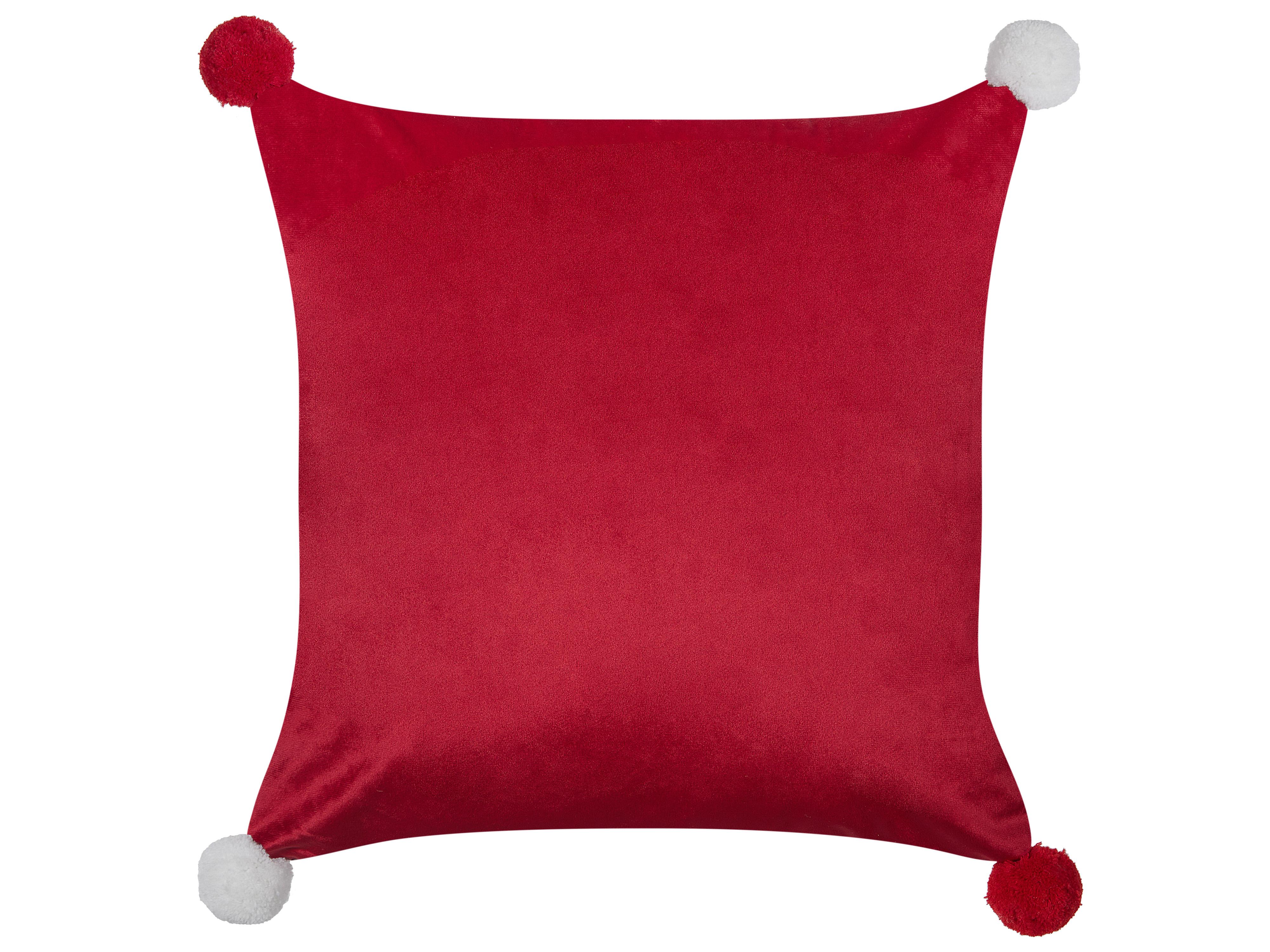 Set van 2 sierkussens LONICERA 45 x 45 cm Rood kerstmotief