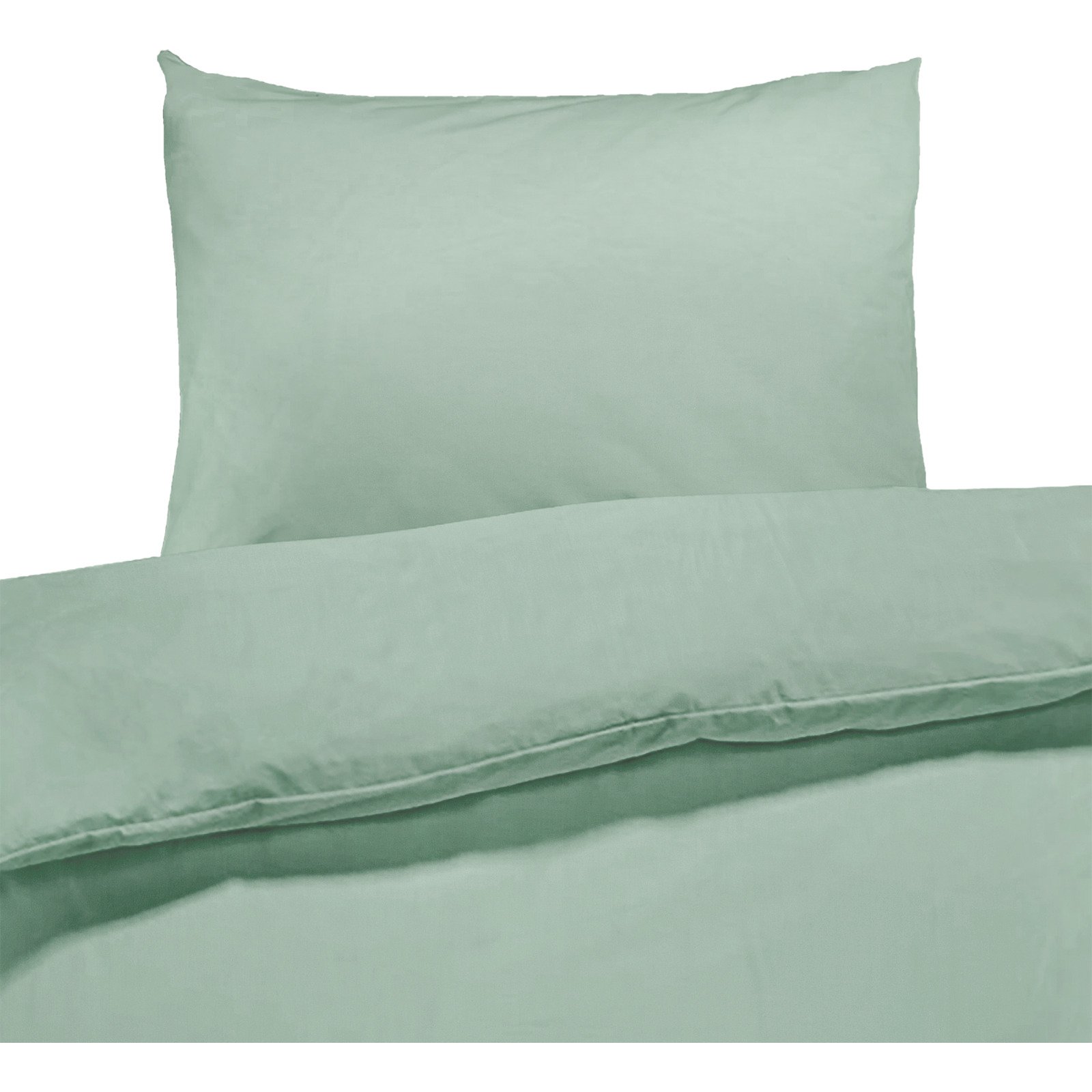 Bettwäsche Tencel Satin unifarben salbeigrün 160x210 Duvet Nordisch