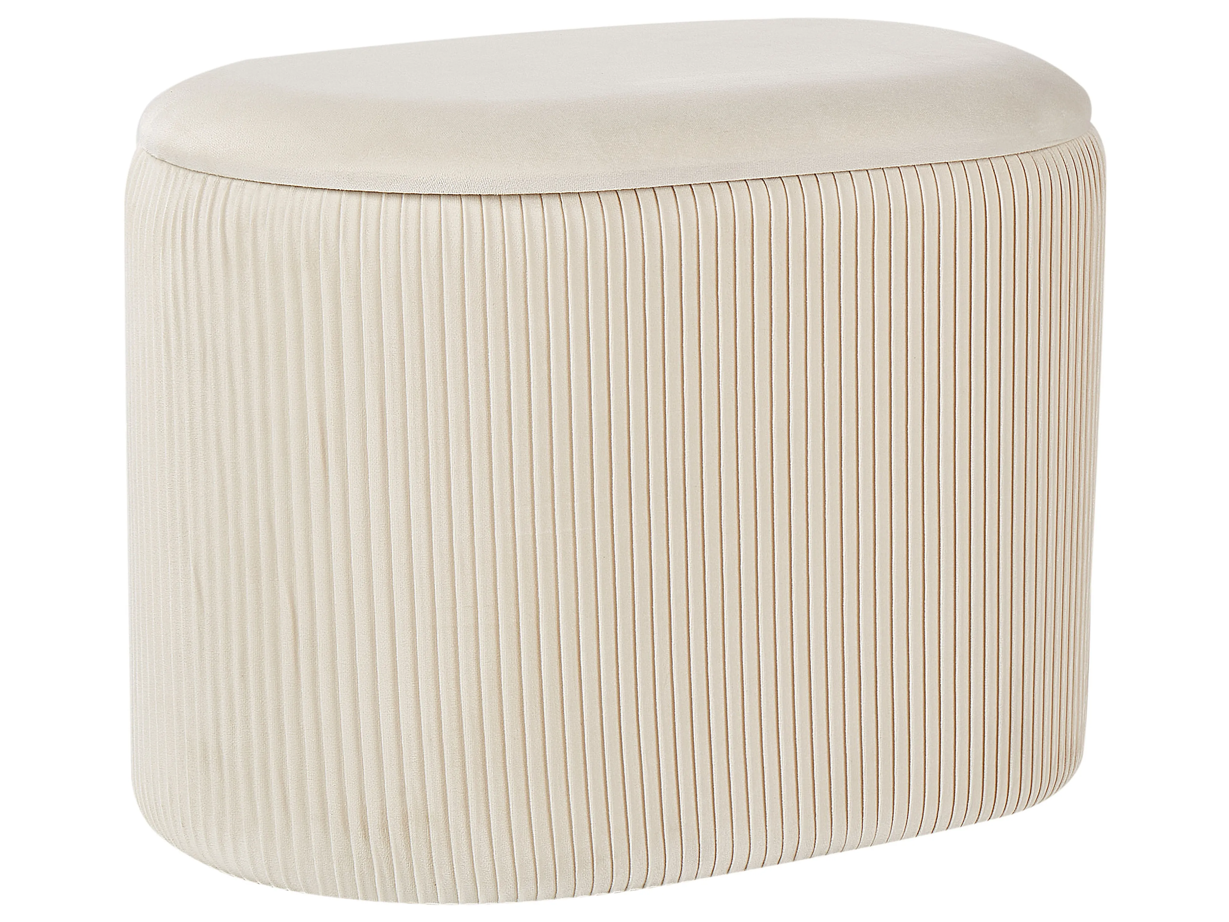 Poef met opbergruimte RICHLAND Fluweel Lichtbeige