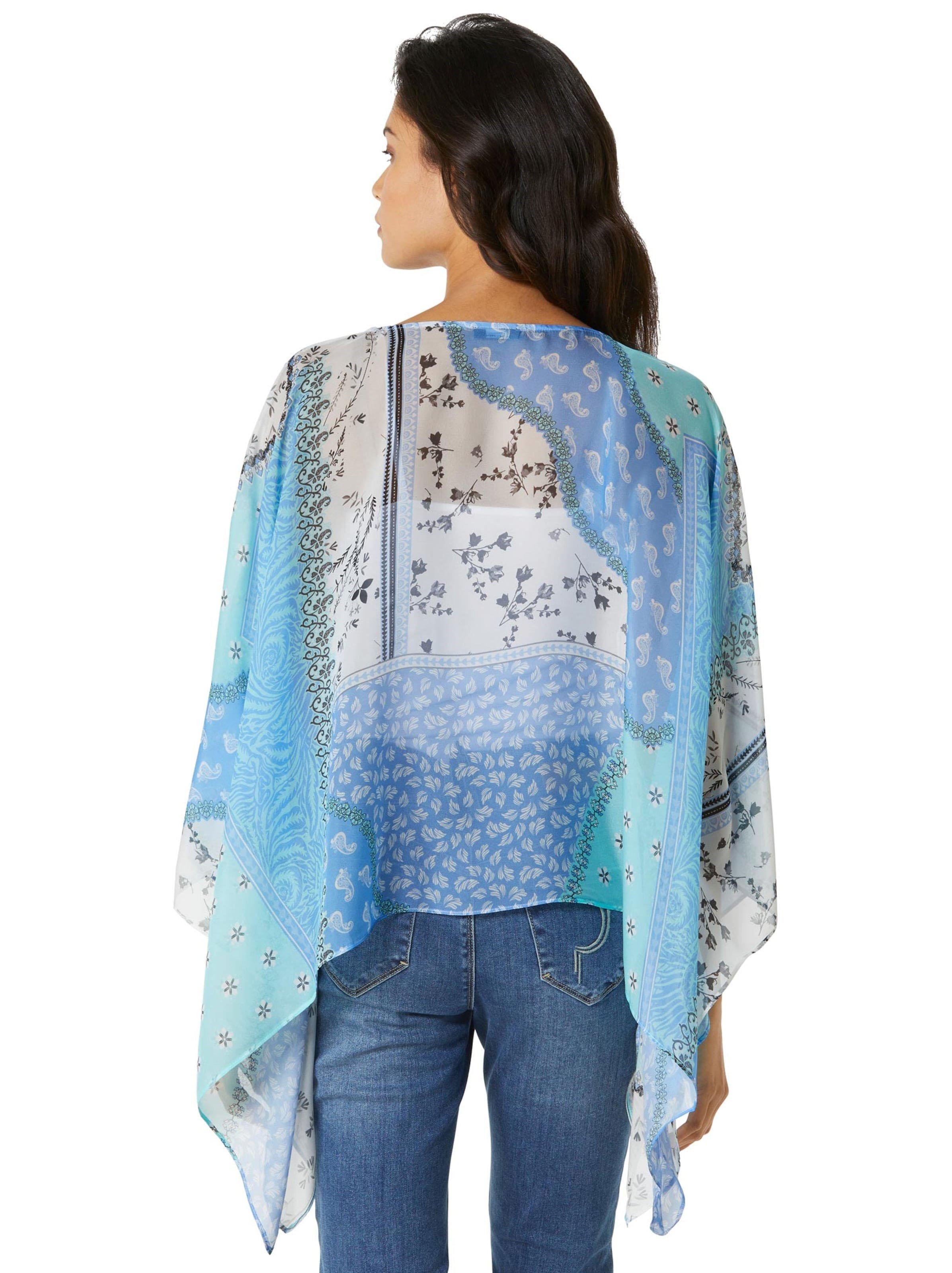 Tunika im Poncho-Stil mit Zipfelsaum, aus reiner Seide