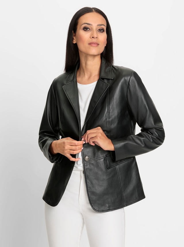 heine Lederjacke ohne Kapuze