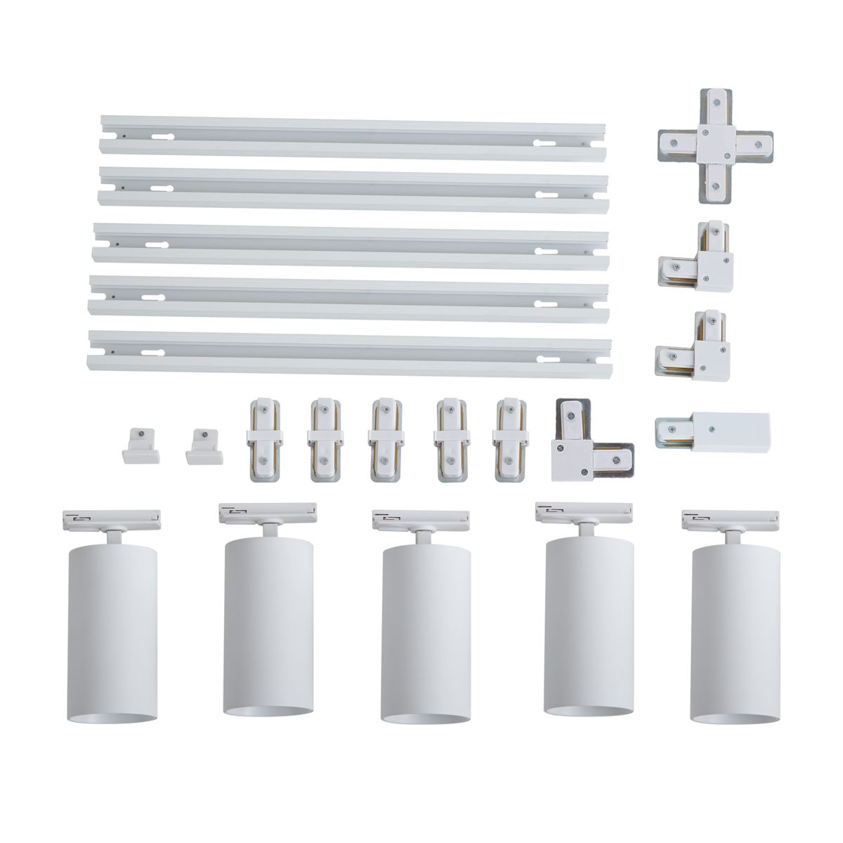 Modern railsysteem met 5 spots wit 1-fase - Iconic Mark