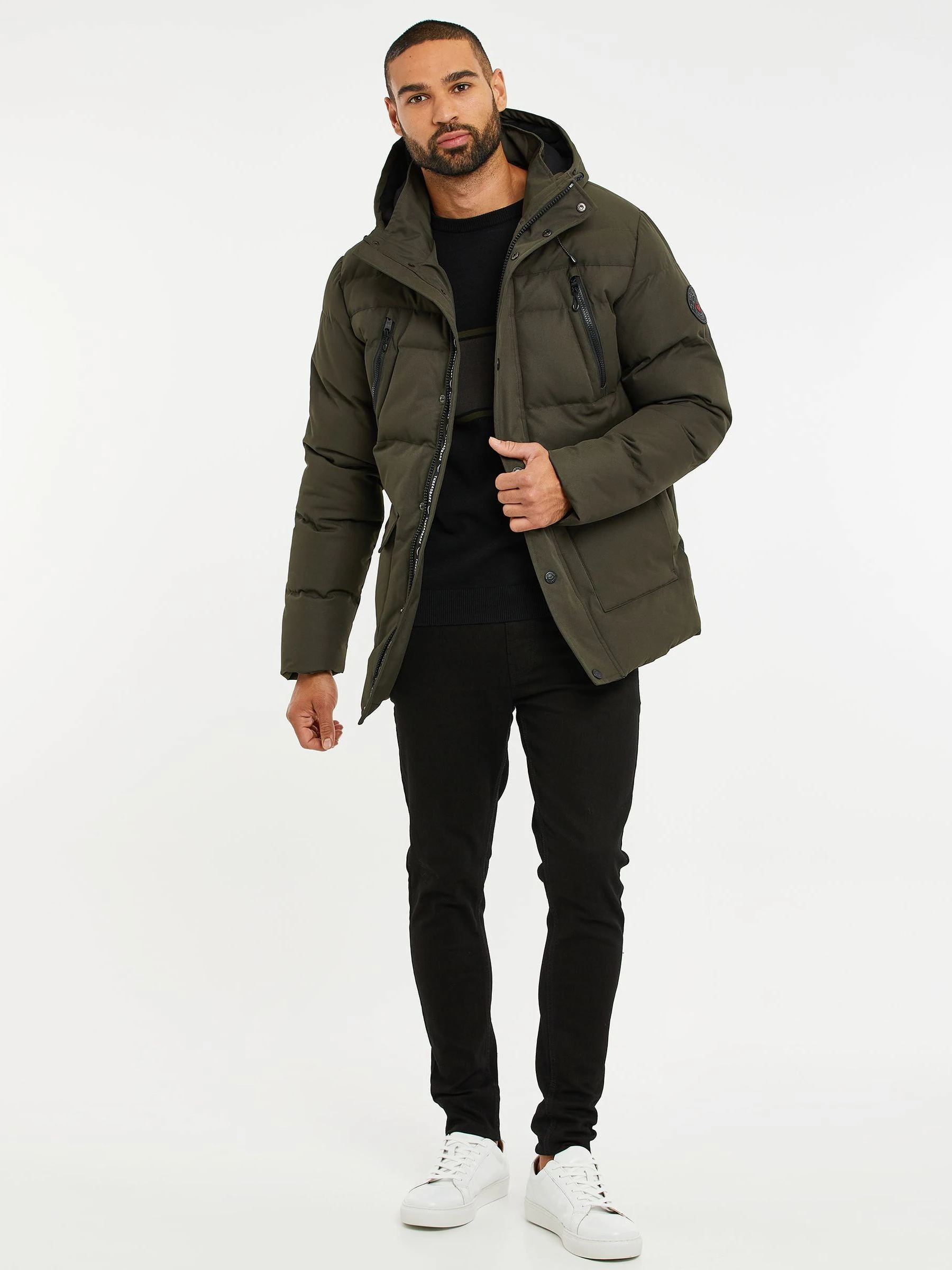 Kakigroen - Threadbare waterdichte pufferjas met capuchon