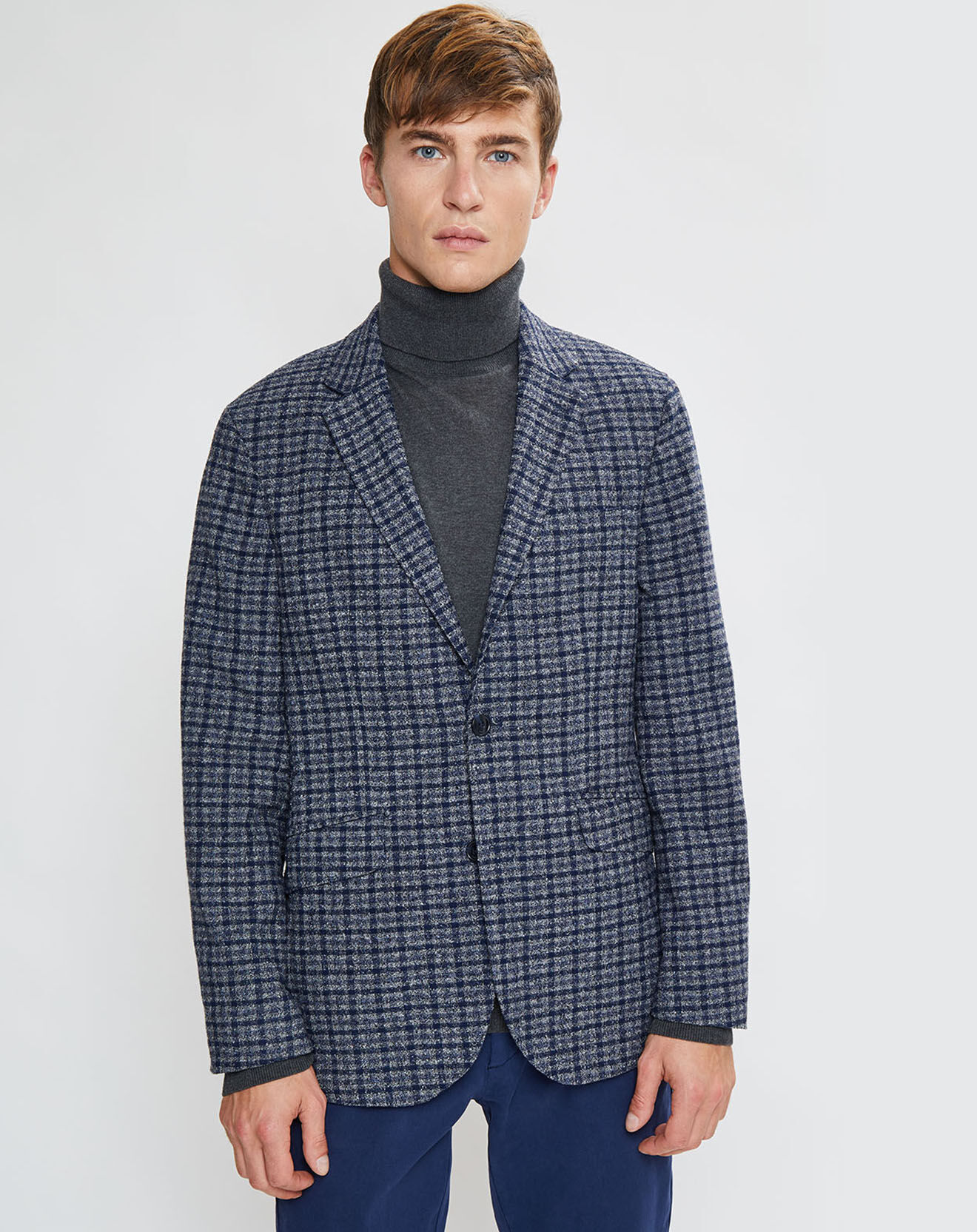 Hackett London Veste Vichy tricolore bleu/gris