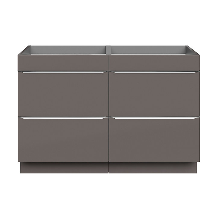 Meuble sous vasque à poser GoodHome Imandra gris taupe brillant L. 120 x H. 82 x P. 45 cm
