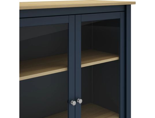 CONCEPT1 - Vitrine Misti 2P bleu chene 90 x 40 x h110