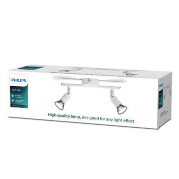 Philips Limbali 2-lichts opbouwspot wit 50W