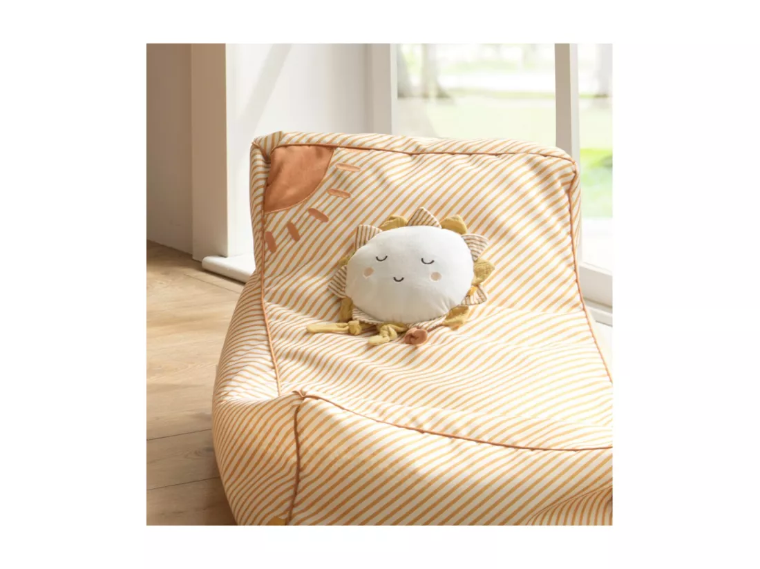 Doudou soleil en velours blanc