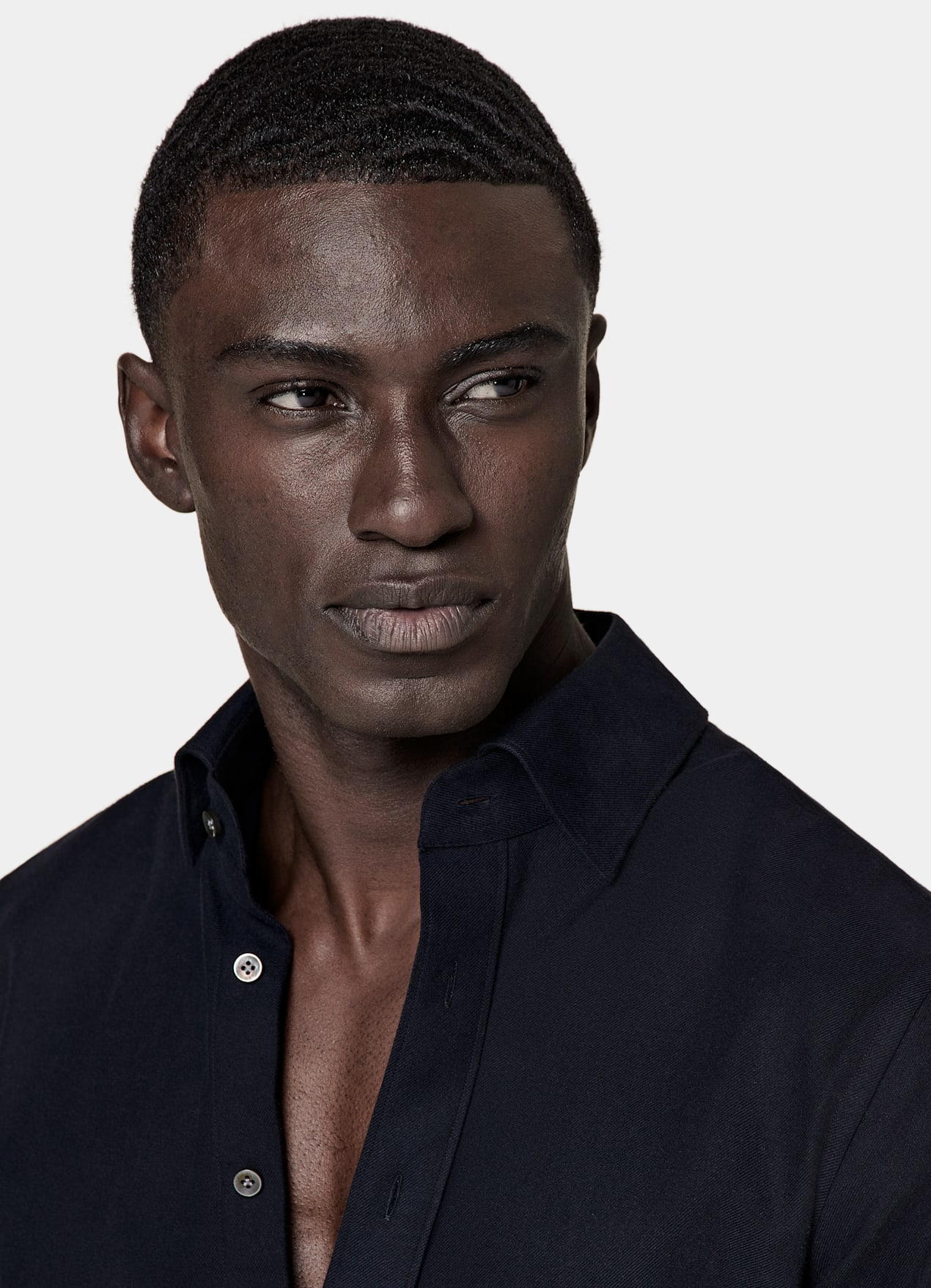 Chemise coupe ajustée bleu marine