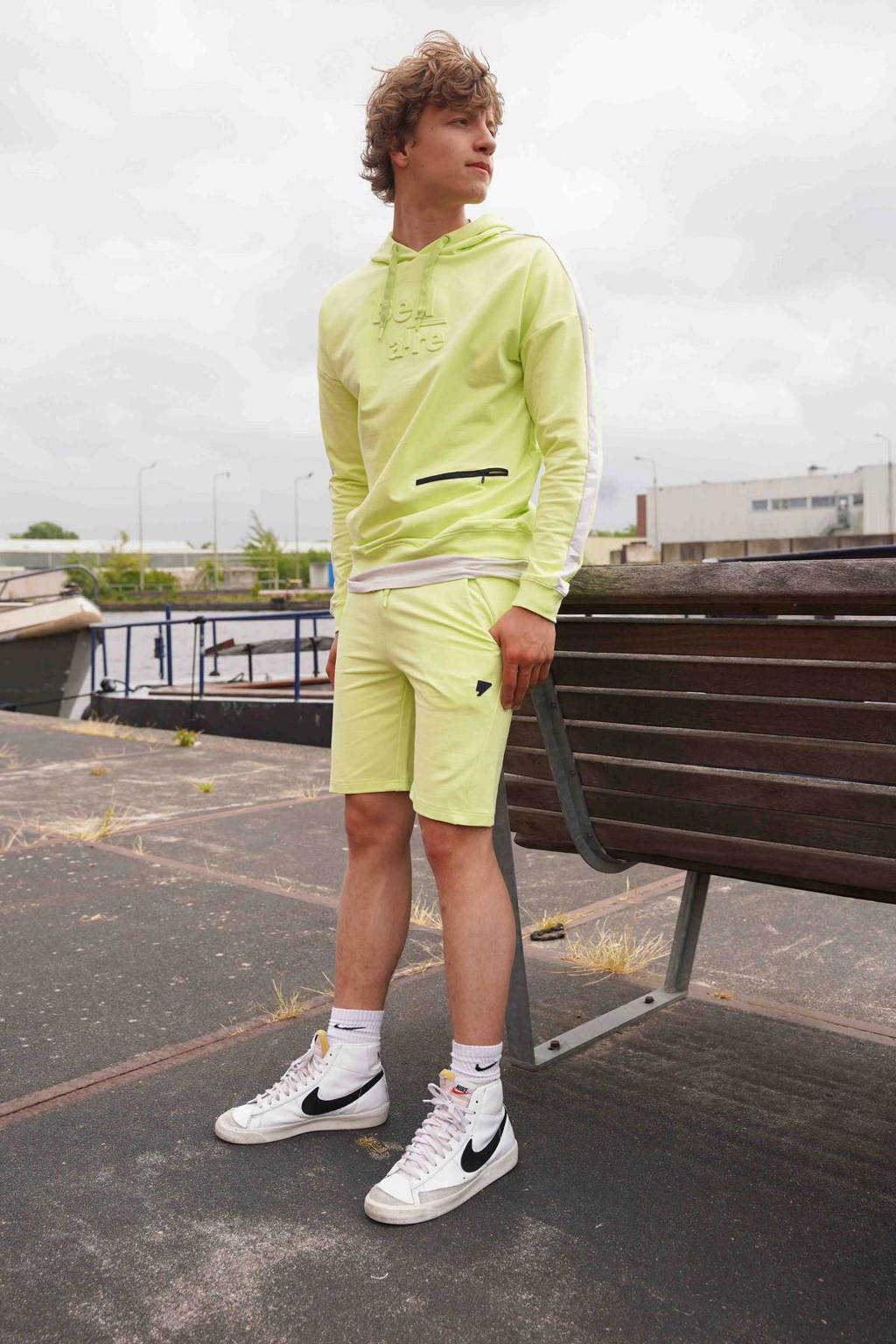 Bellaire sweater met printopdruk lime