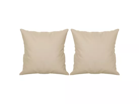 Canapé 2 places avec oreillers crème 120 cm tissu microfibre