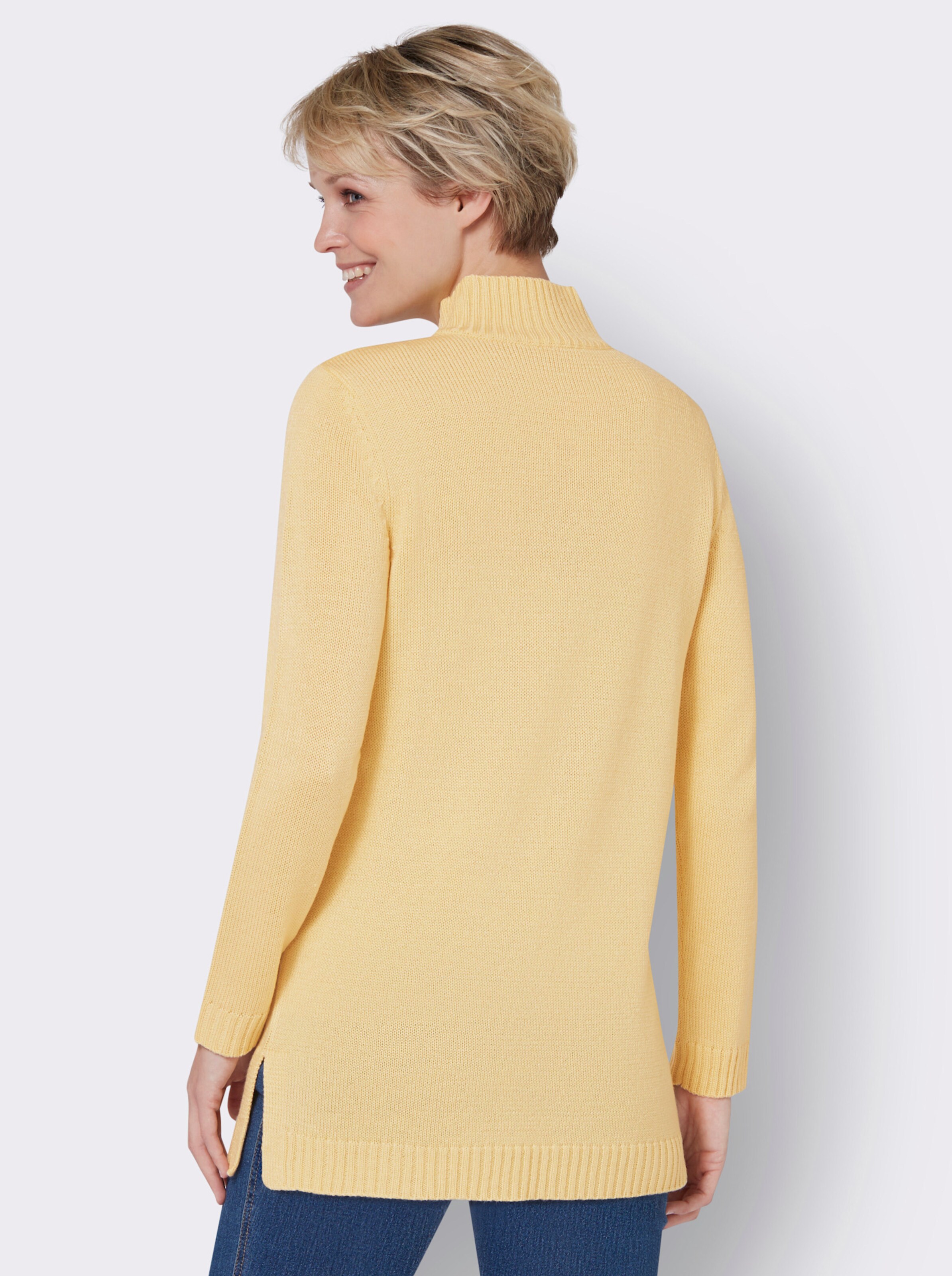 Longpullover mit Stehkragen