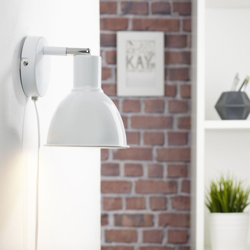 Metalen wandlamp Pop E27 wit