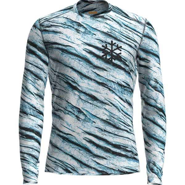 T-shirt thermique ICEBREAKER MER 200 OASIS LS CREWE POW AOP SNOW AOP