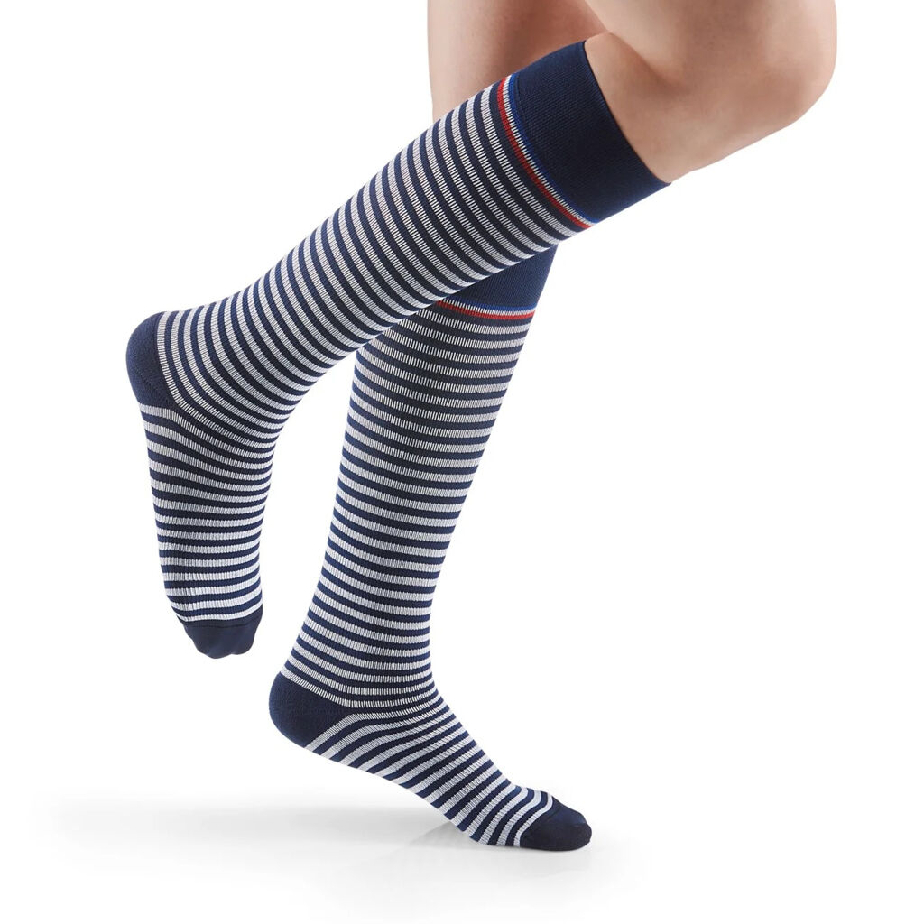 Zubehör - Socken Kompressionssocken Damen blau-weiss
