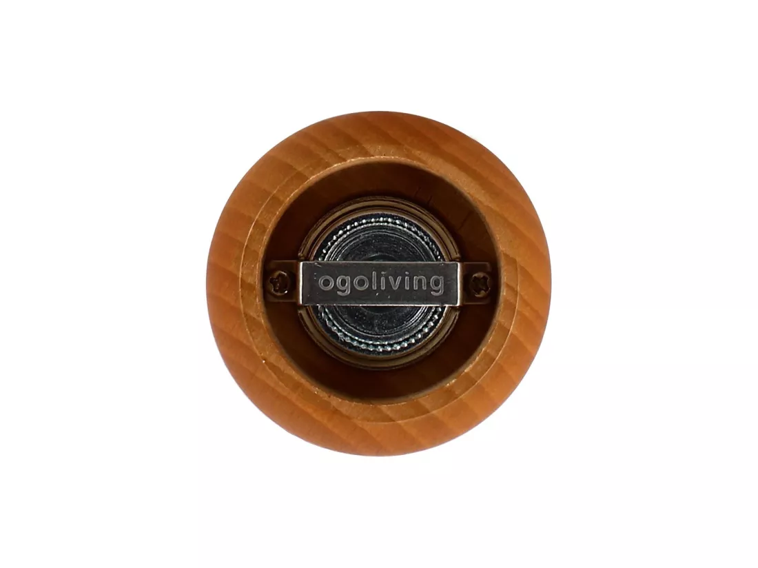 Ogo Living - Moulin A Poivre 8.5cm En Bois De Hetre Effet Cuir Noir