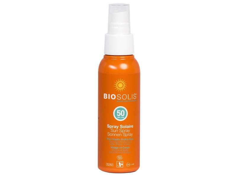 BIOSOLIS Sonnenspray LSF 50 100 ml Wasserfeste und natürliche Sonnencrème ohne Zinkoxid