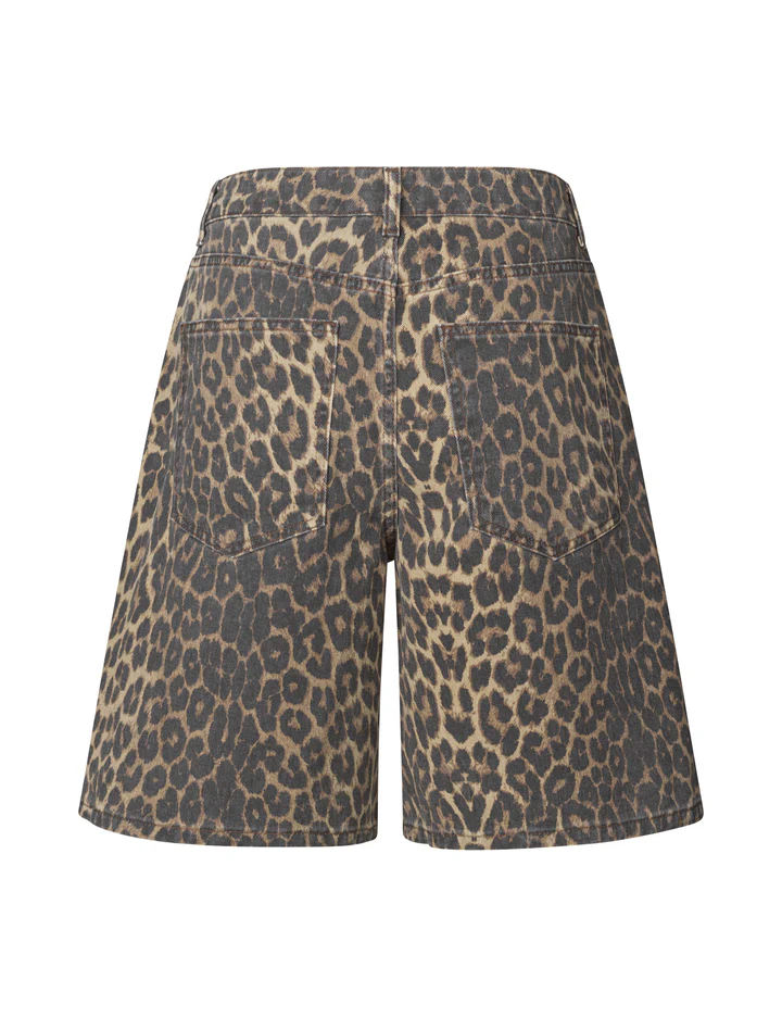 Global Funk  Talina-G denim bermudashort - P35 Leopard Mist