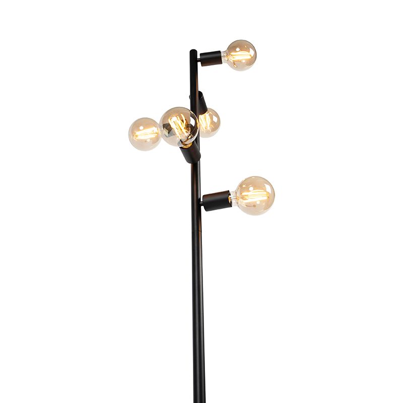 Moderne vloerlamp zwart 5-lichts - Facil