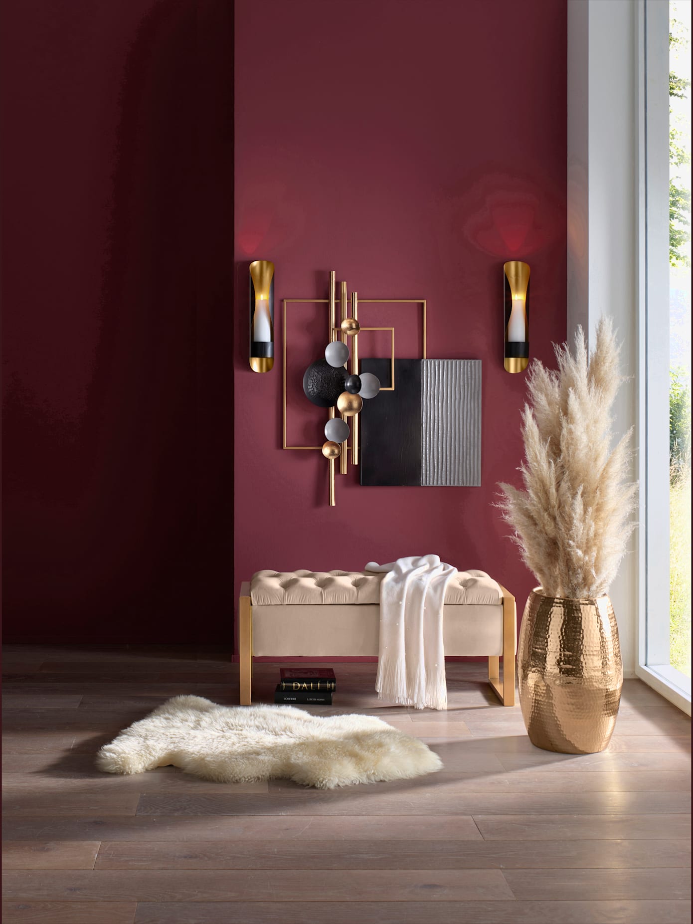 Objet décoratif métal aspect martelé