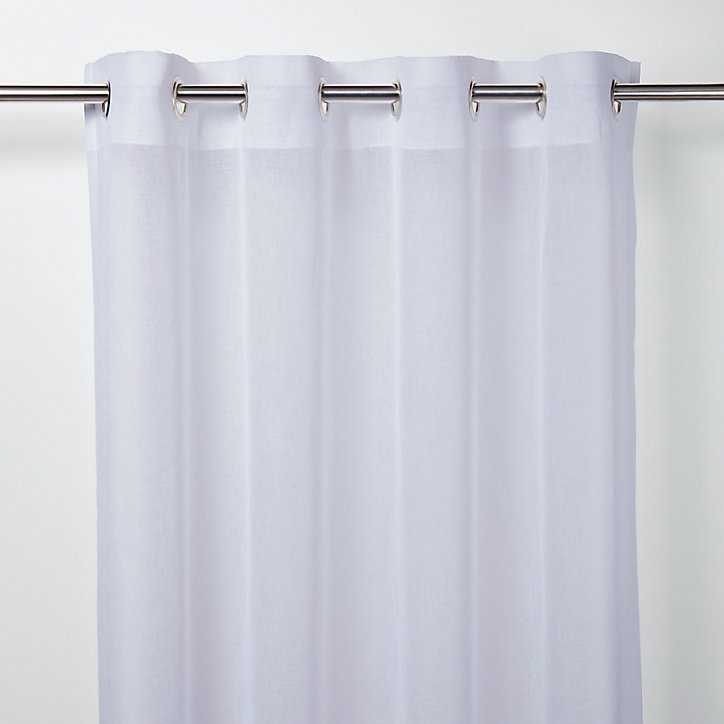Voilage GoodHome Damak blanc l.140 x H.260 cm
