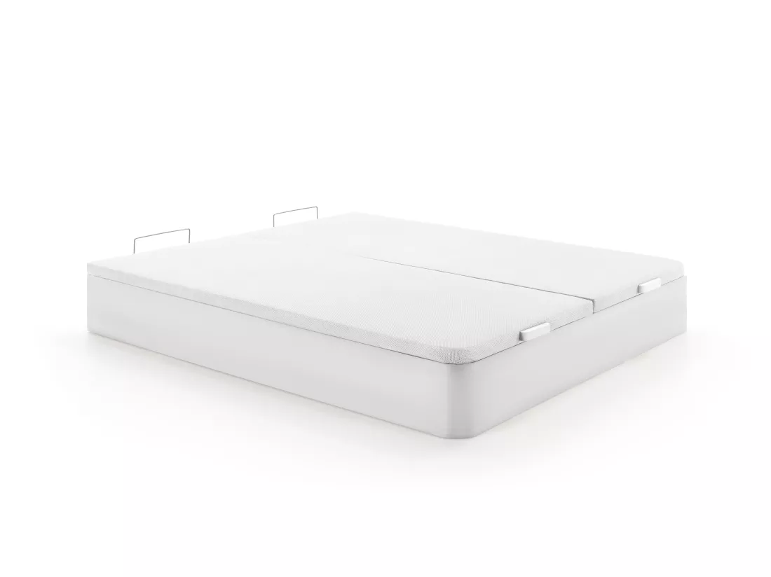 Ensemble 180 x 200 cm sommier coffre blanc + matelas hybride ressorts ensachés 5 zones et mousse à mémoire de forme ép.30cm - PATNOS de YSMÉE