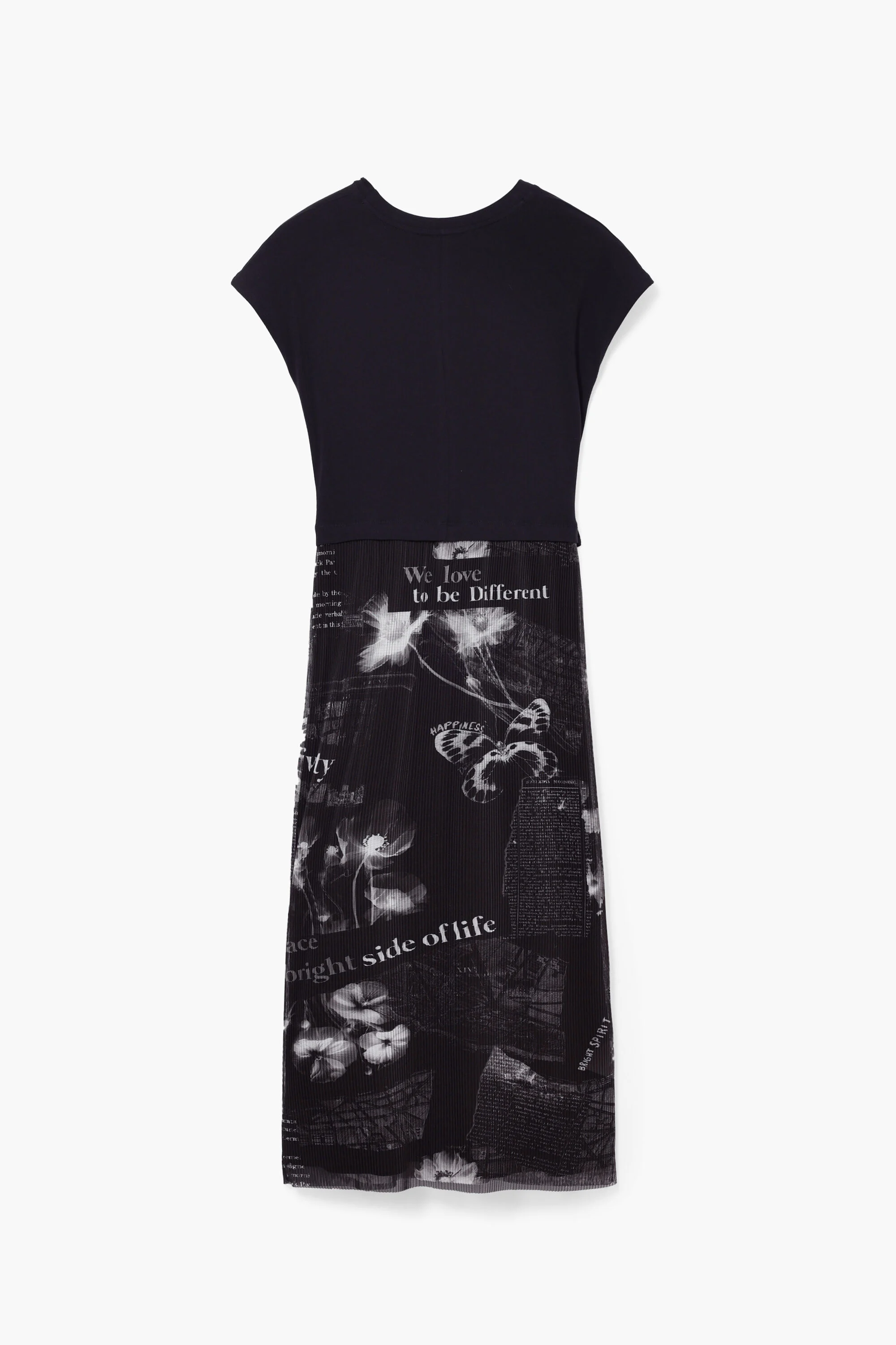 Vestido midi com texto