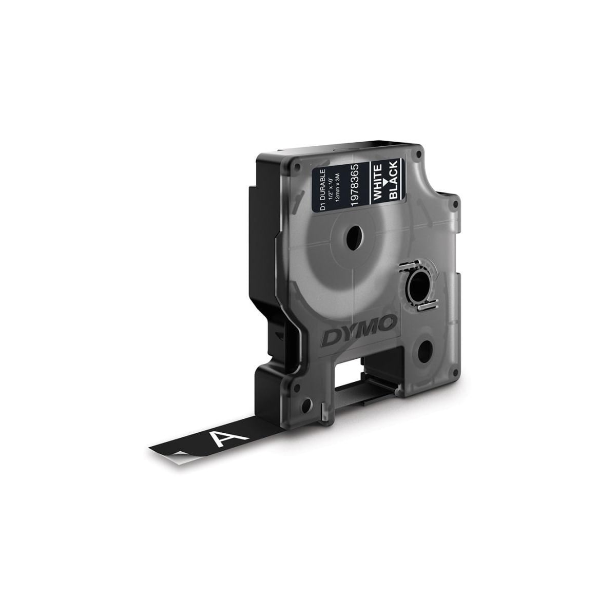 DYMO D1 Durable 12 mm x 3 M, White on Black