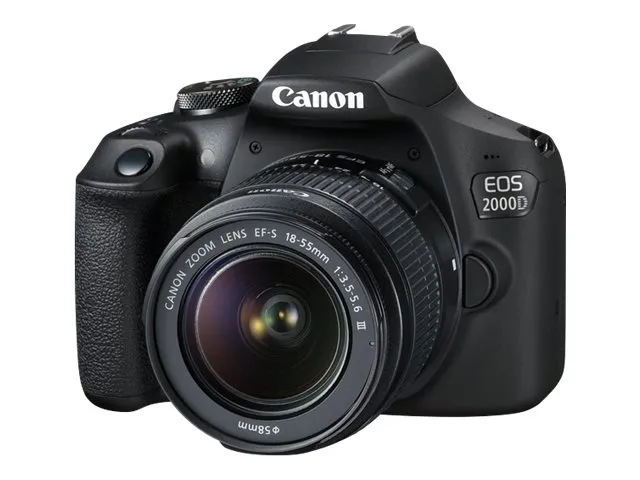 Canon EOS 2000D - Digitalkamera - SLR - 24.1 MP - APS-C - 1080p / 30 fps - 3x optisk zoom EF-S 18-55 mm III objektiv - Wi-Fi, NFC